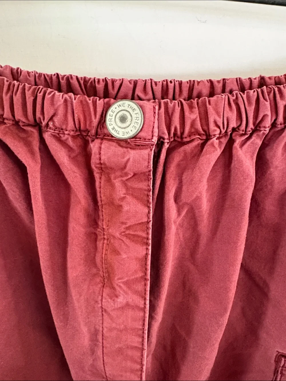 Free People Eloise red maxi front snaps, drawstring bottom Size XL